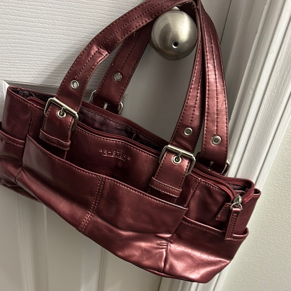 Reaction Kenneth Cole Red Metallic Leather Handbag